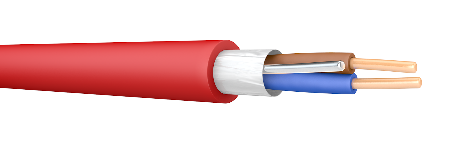 2.5mm 2 Core Red Flame Cable Cut To Length